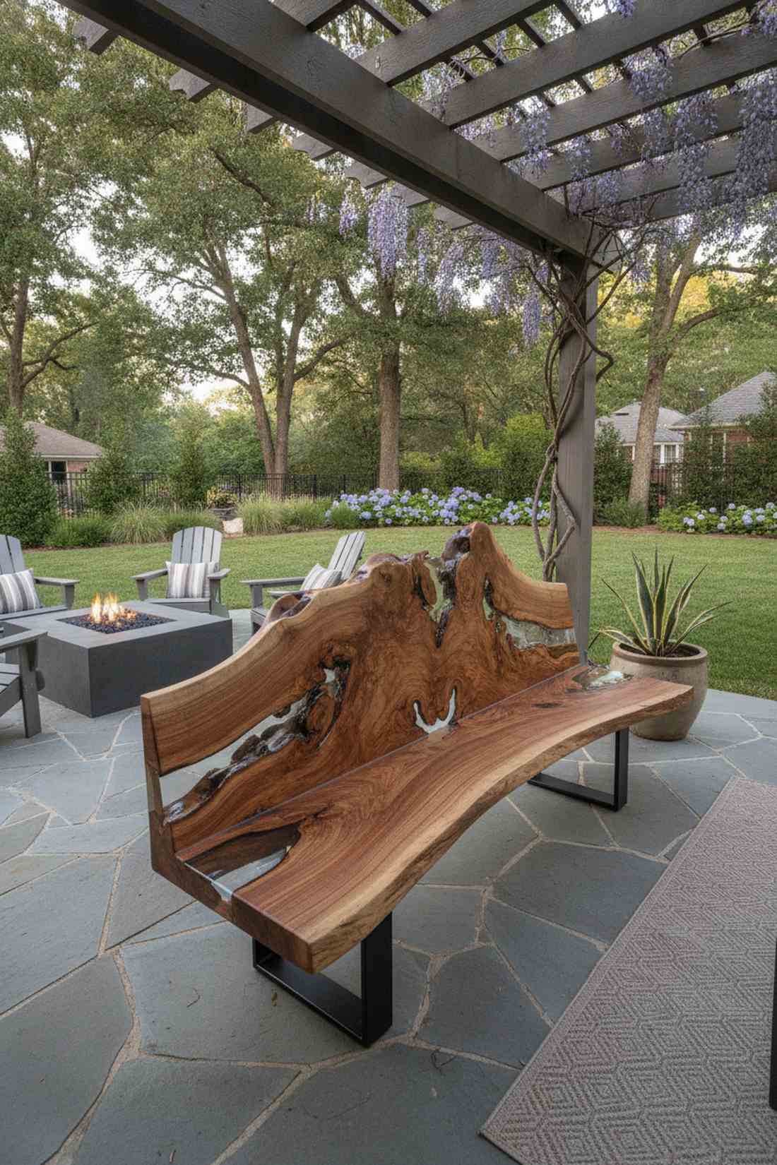burled wood accents
