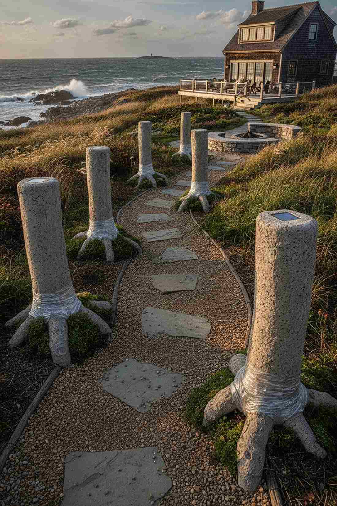 concrete molded mushroom stems