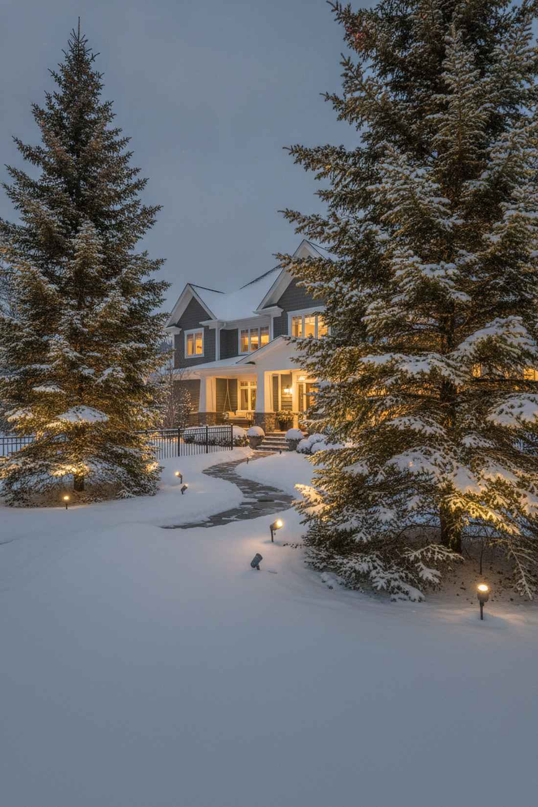 conifer seasonal uplighting