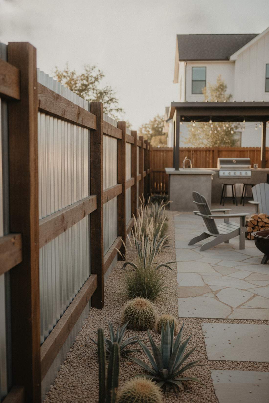 corrugated metal horizontal panel