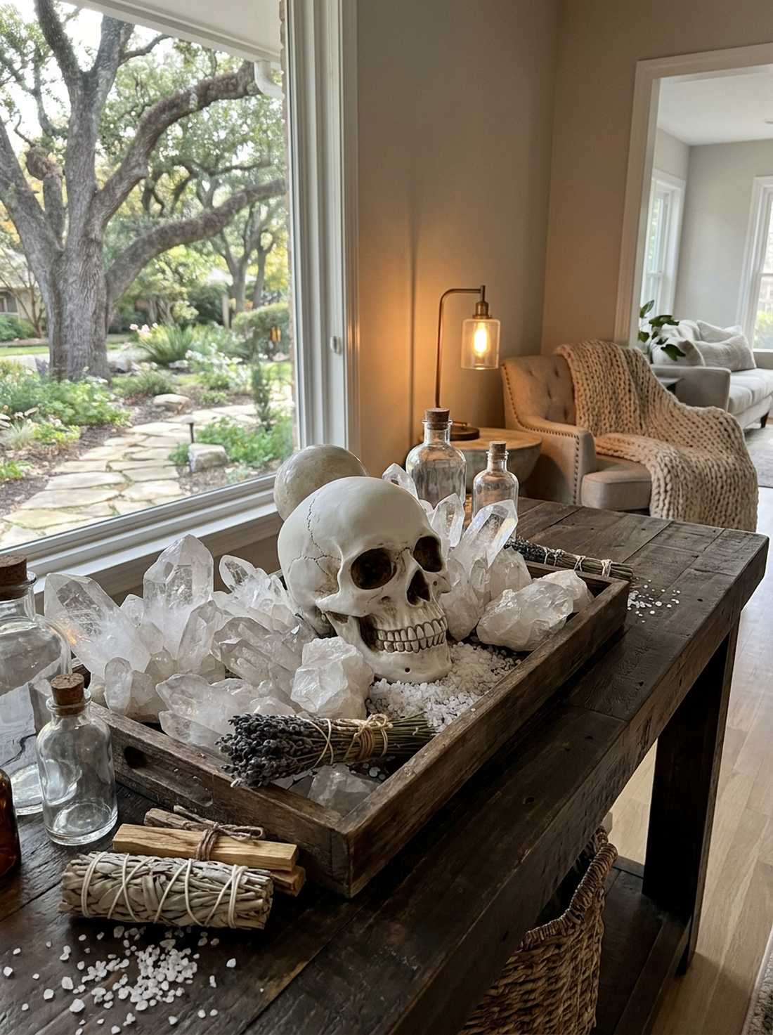 crystal accented skull displays