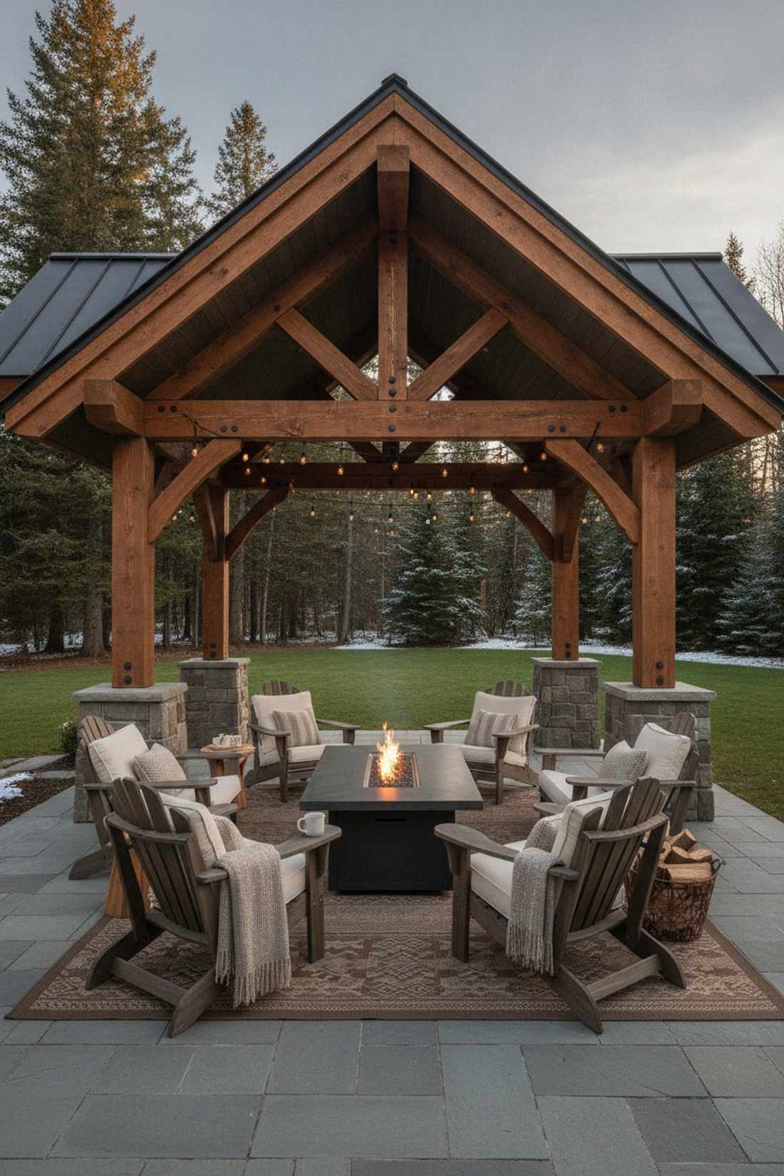 fire pit gathering structure