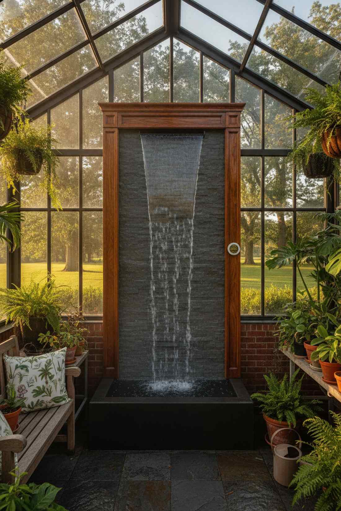 greenhouse wall fountain humidifier
