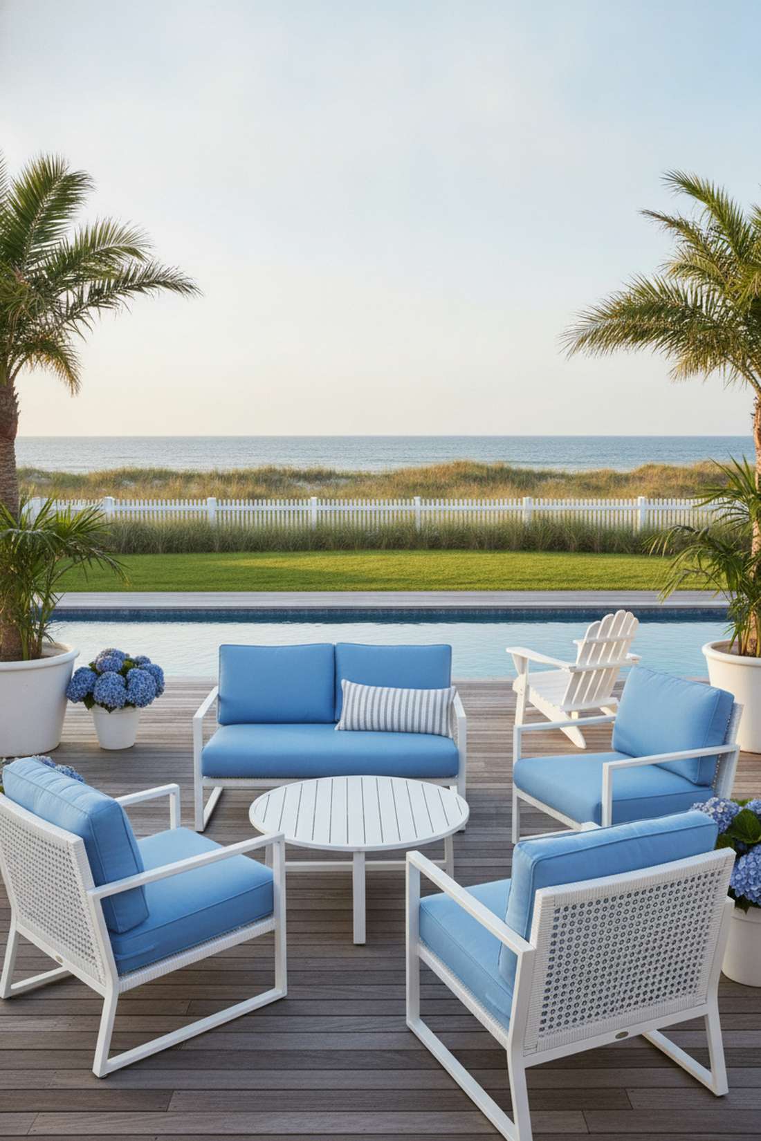 light blue cushions on white frames
