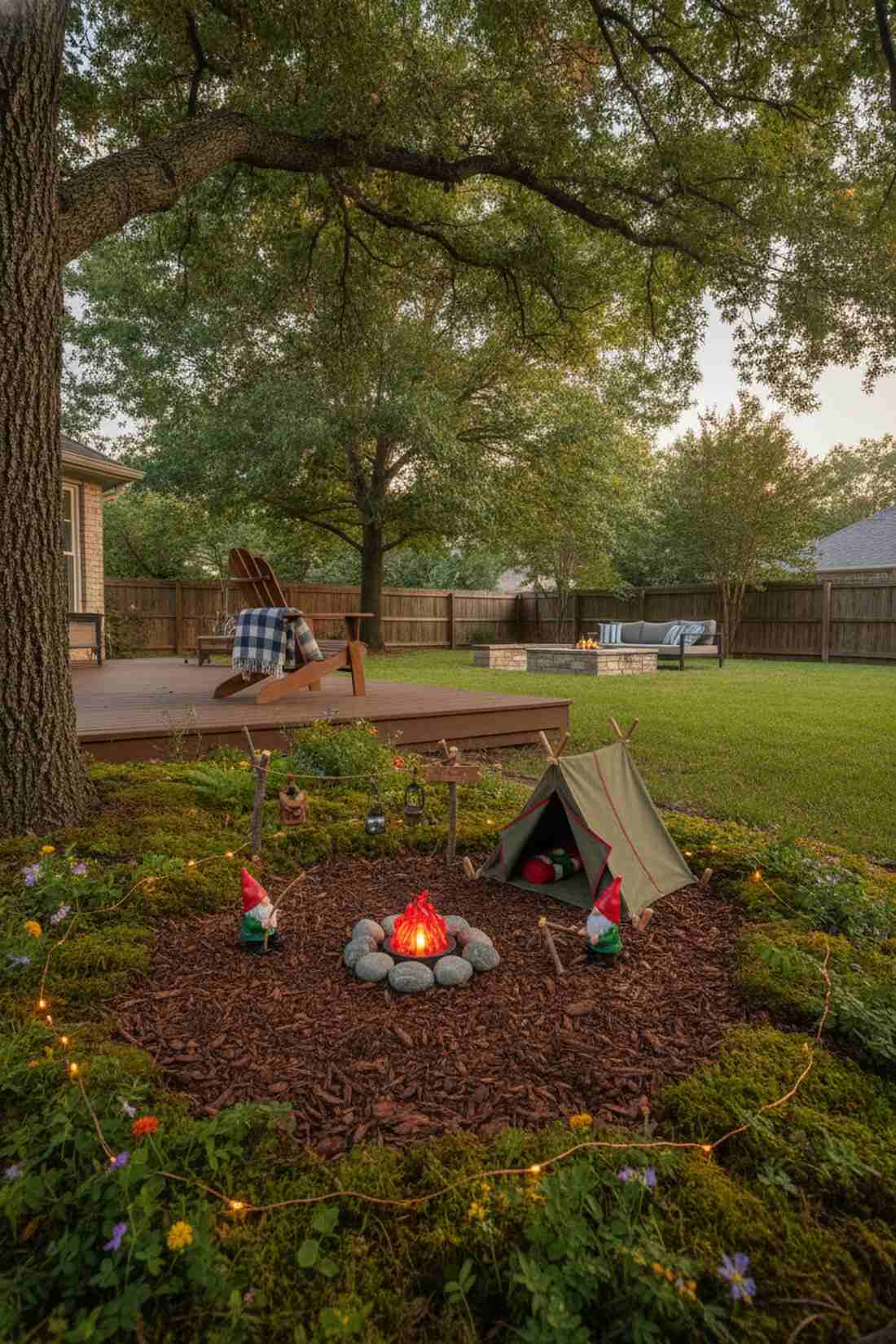 mini camping gnome campsite