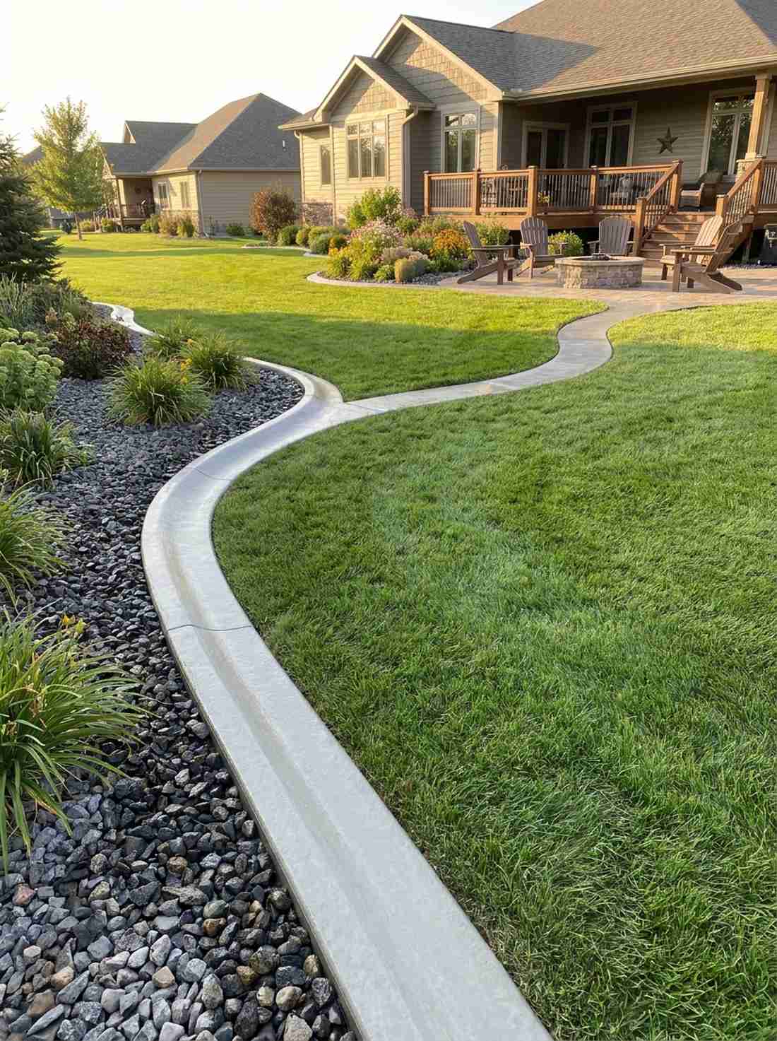 monolithic poured edge path
