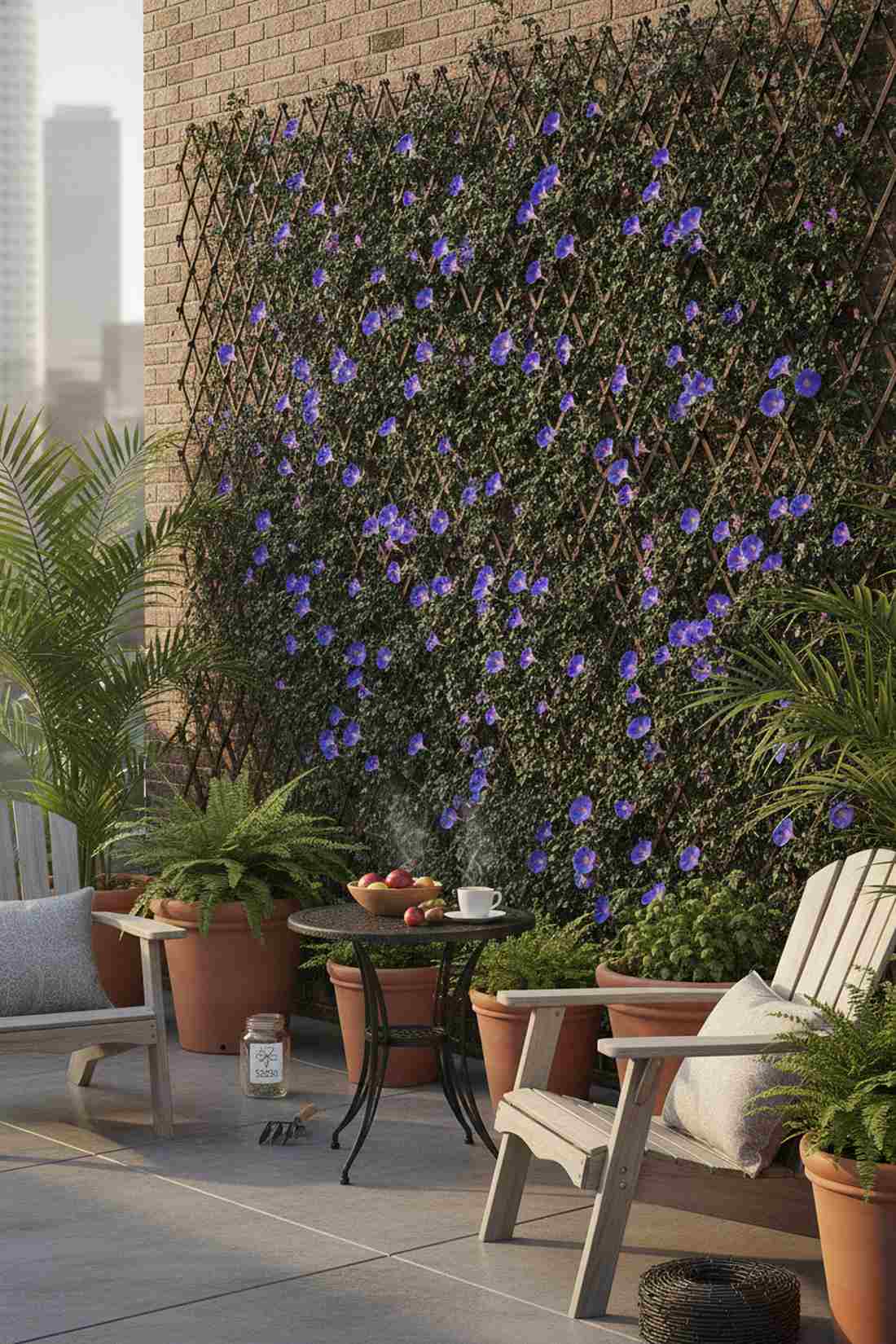 morning glory vibrant blooms