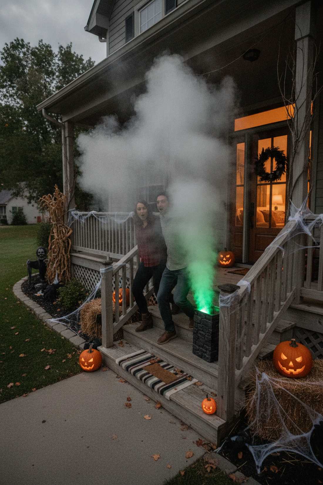 motion activated fog bursts