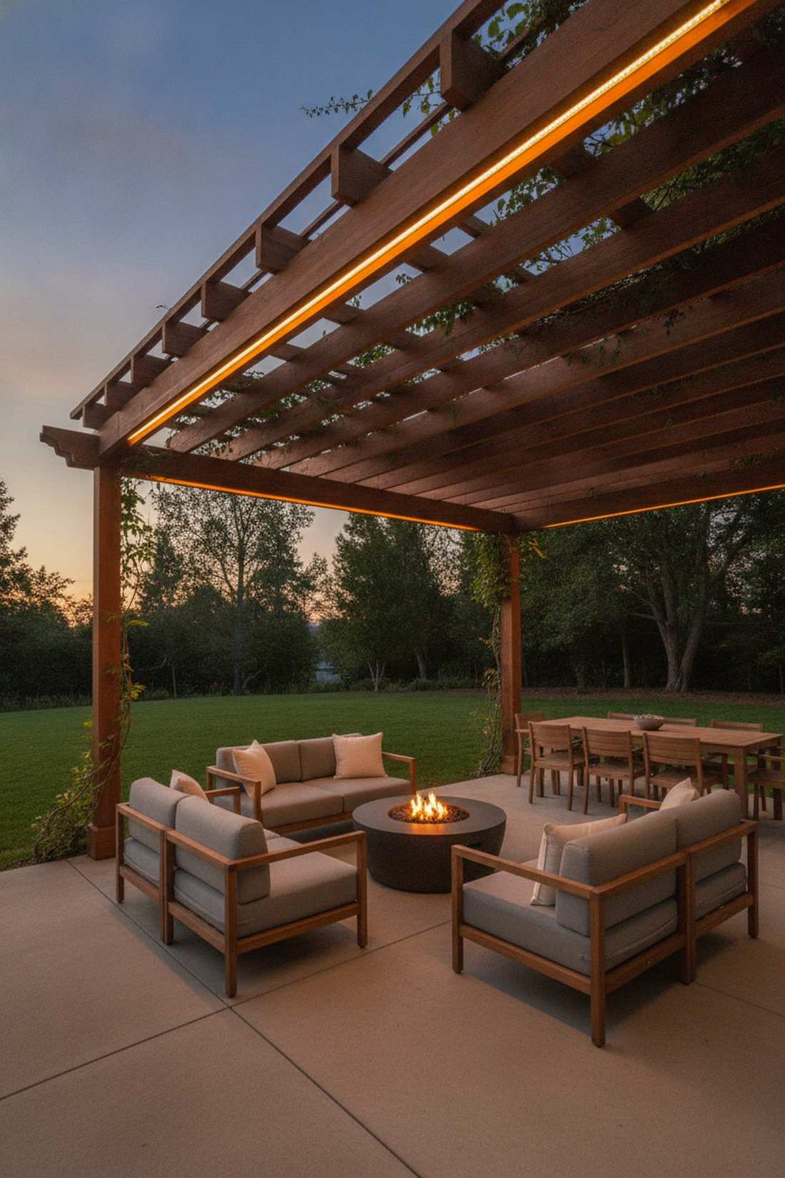 pergola beam integrated lighting