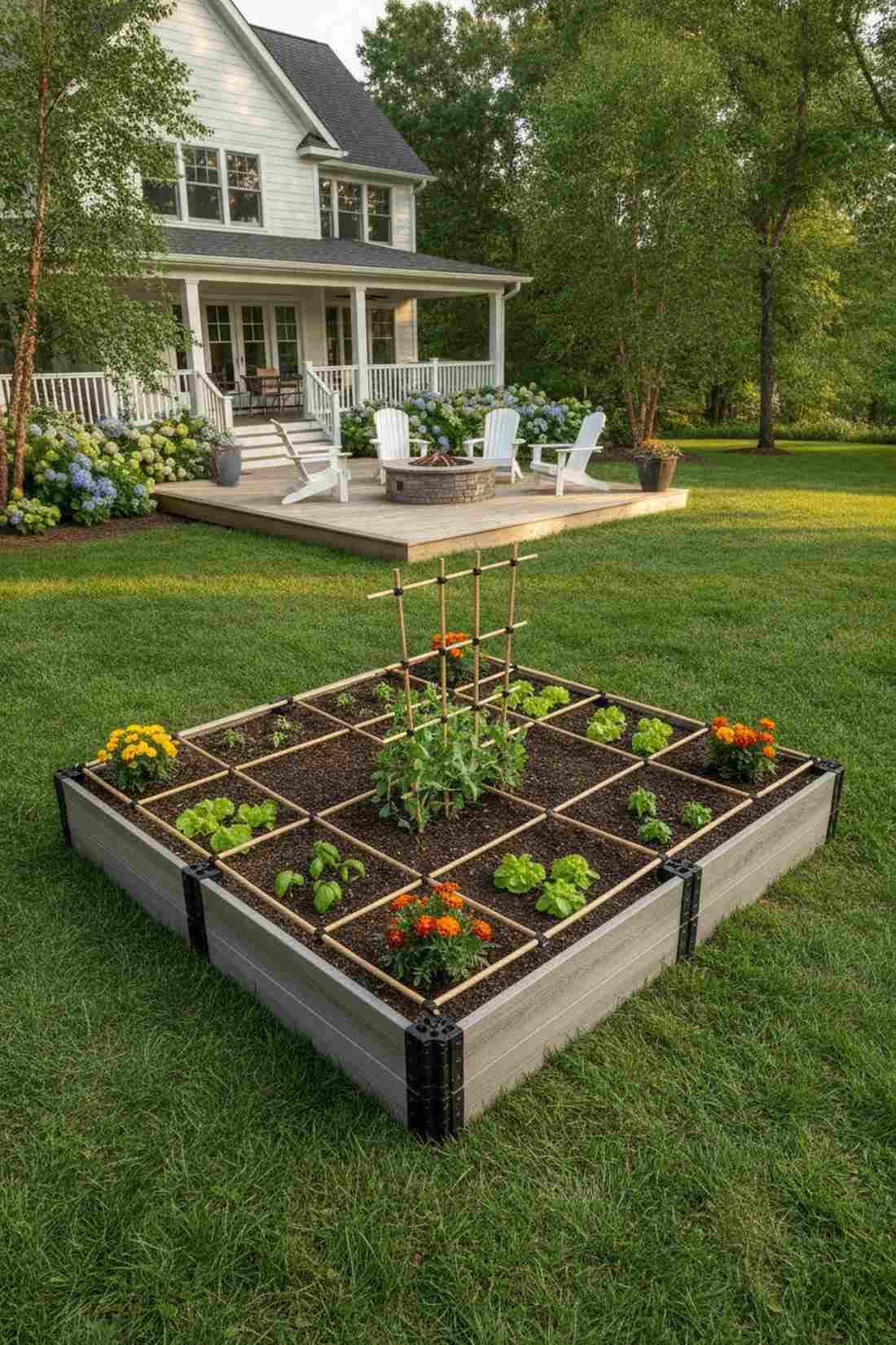 raised bed square foot grid