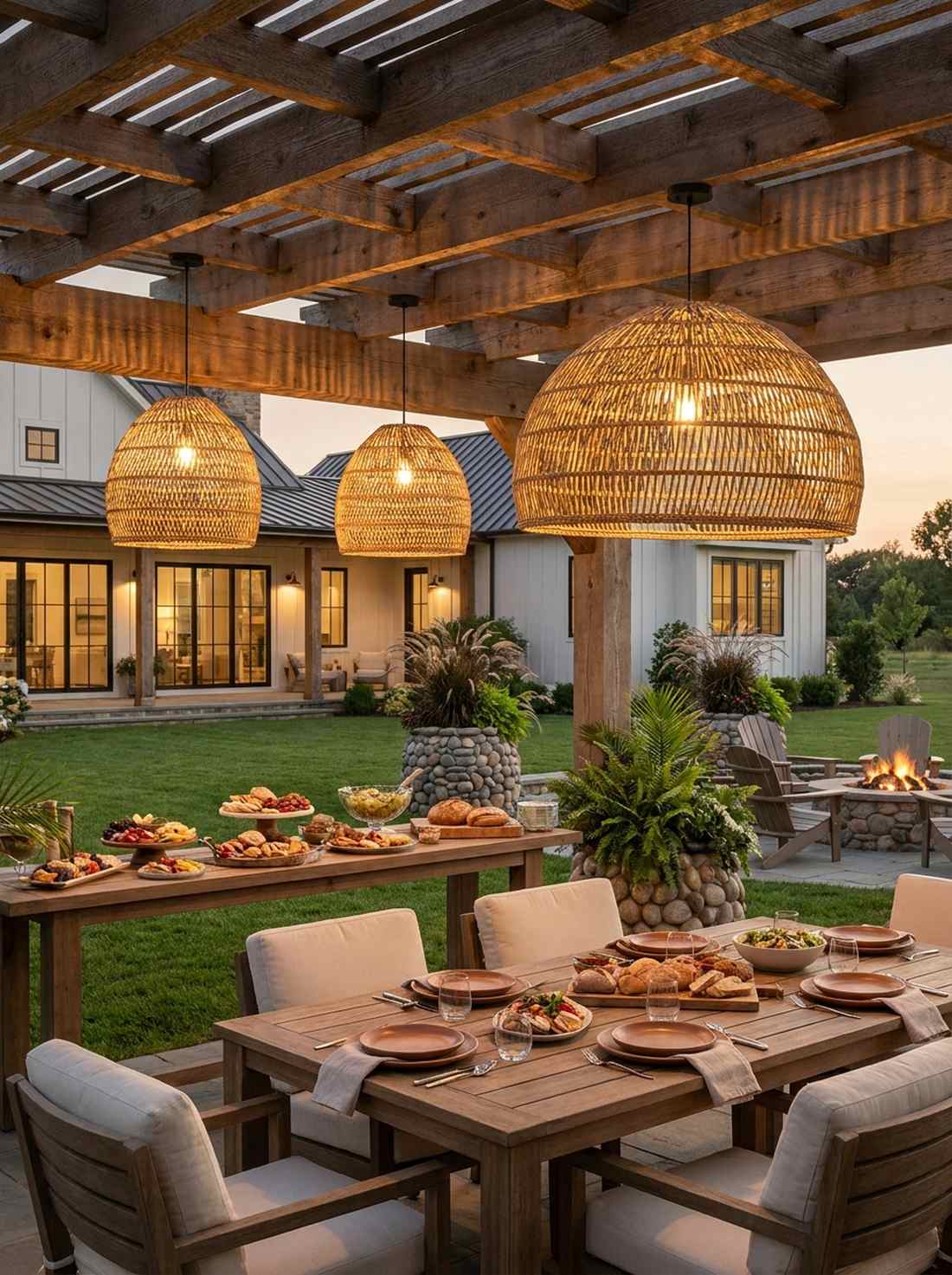 rattan woven lampshades