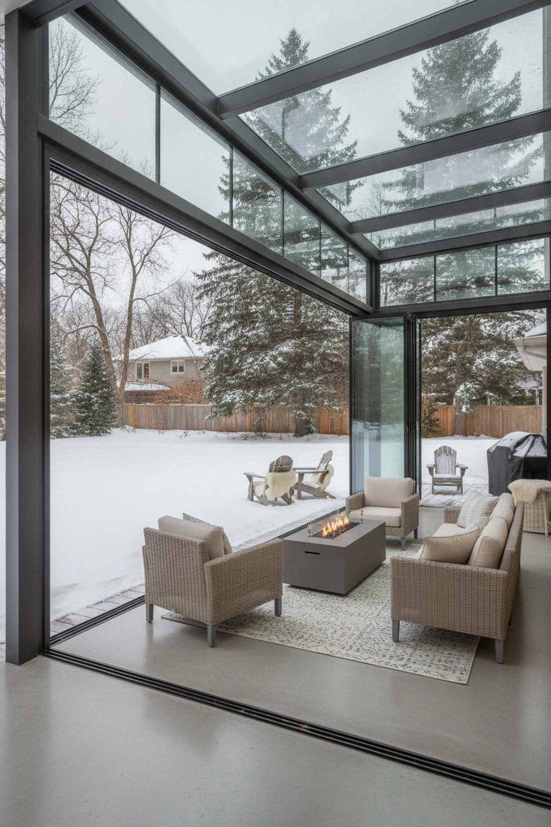 retractable glass wall enclosure