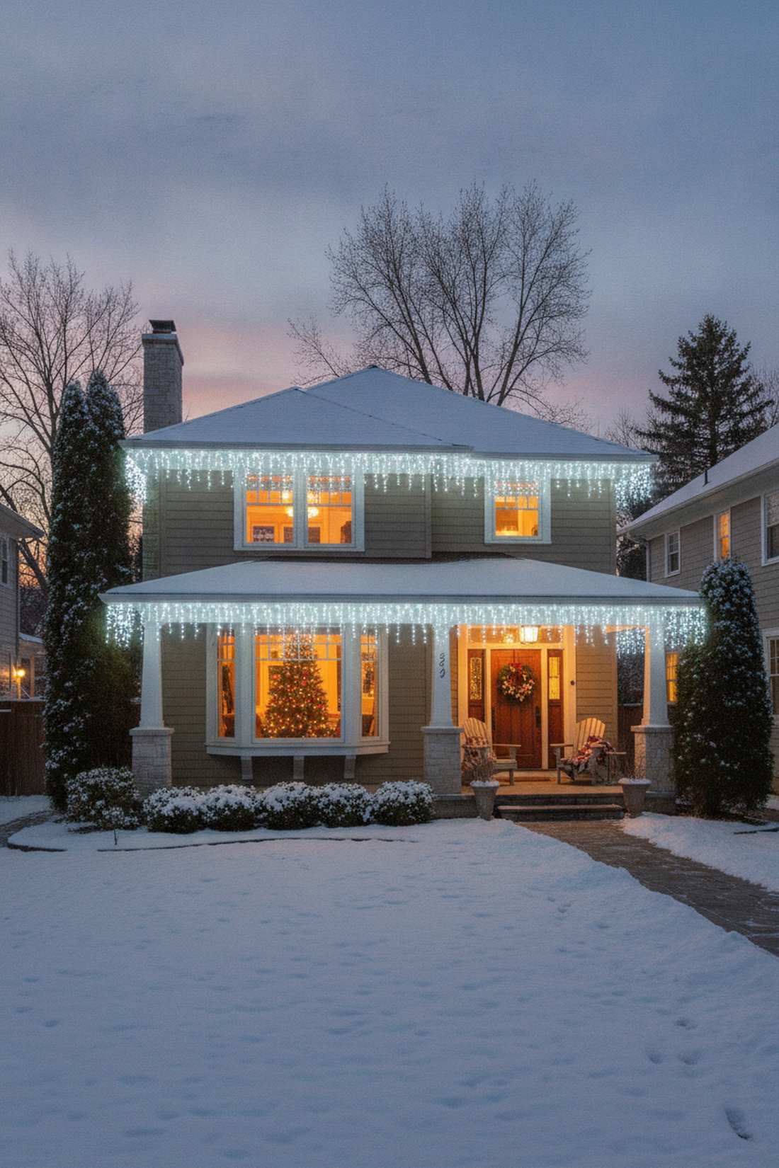 roofline icicle draping