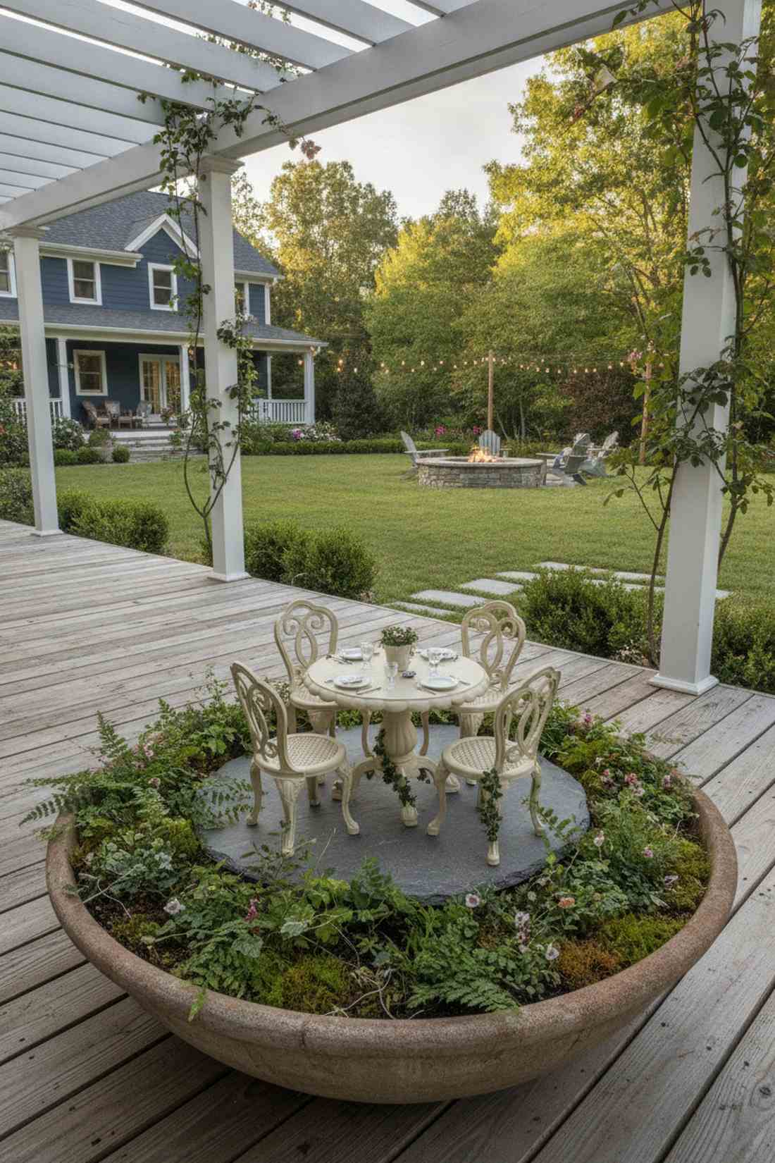 round pedestal table with four chairs