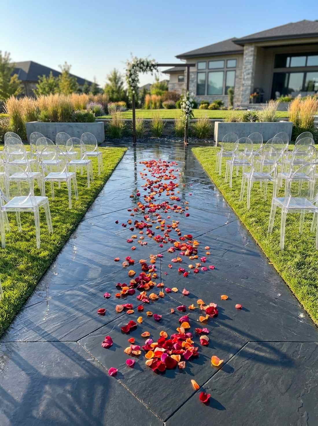 slate tile modern aisle