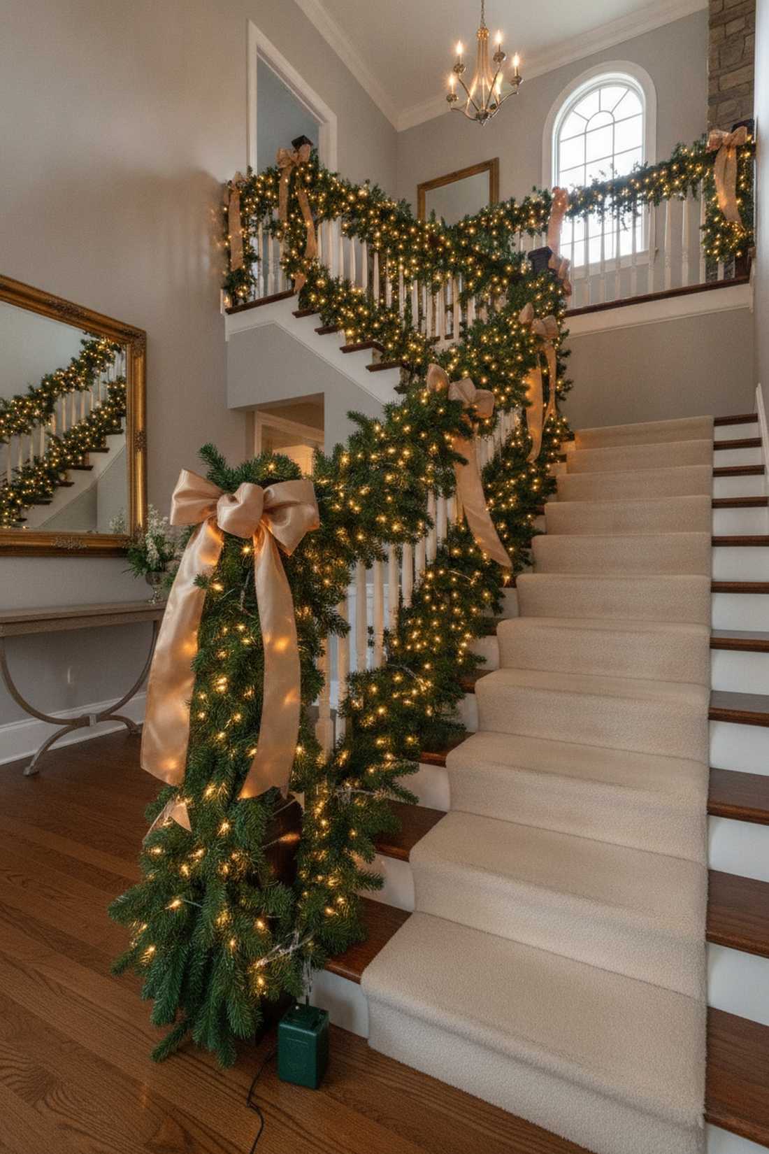 staircase banister wrapped strands