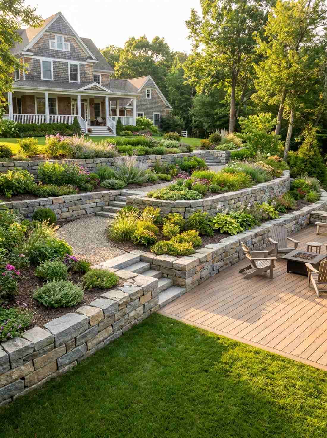 terraced stone step edging