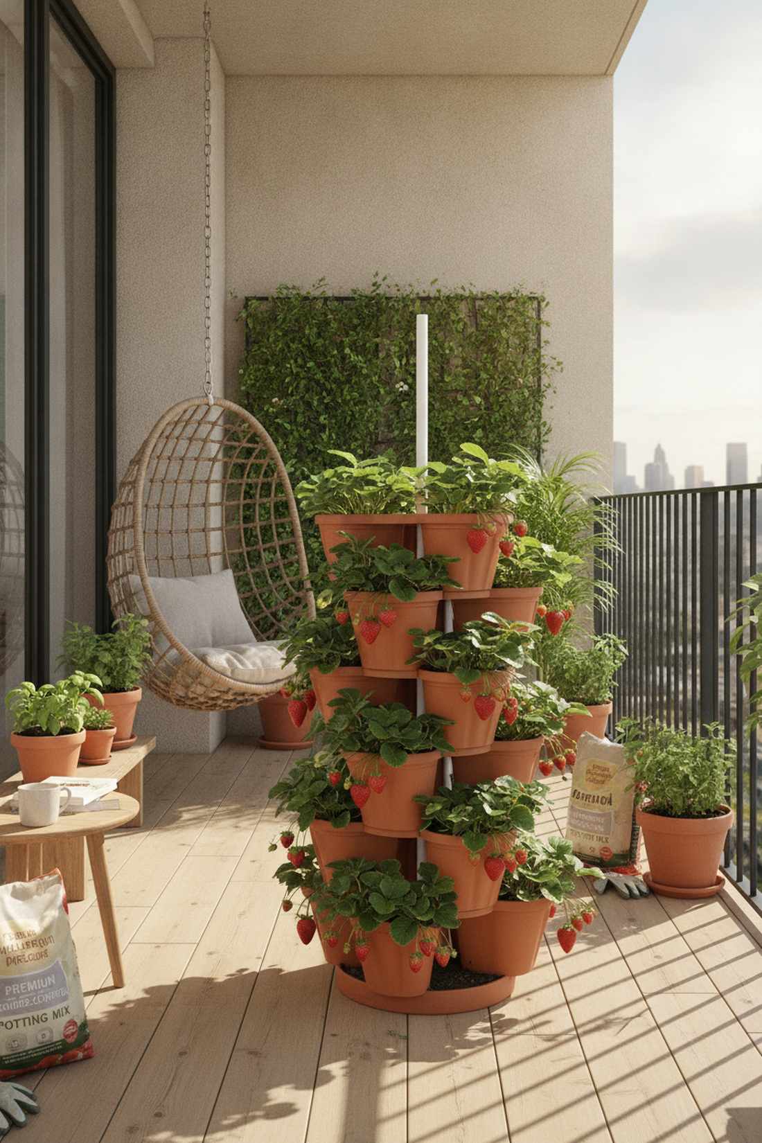 tiered strawberry tower
