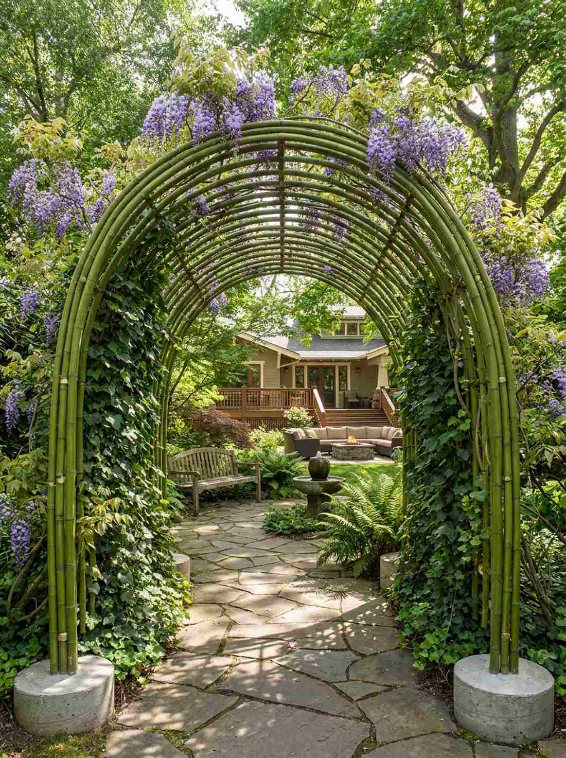 arched bamboo tunnel gate