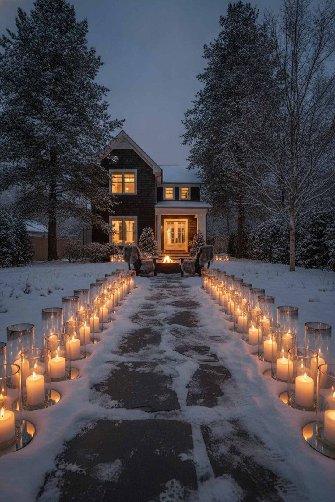 candlelit winter garden