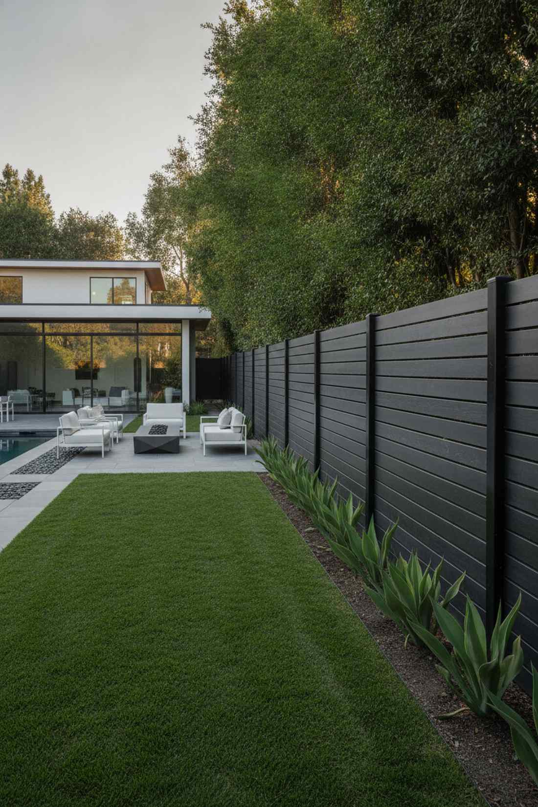 composite horizontal slat fence