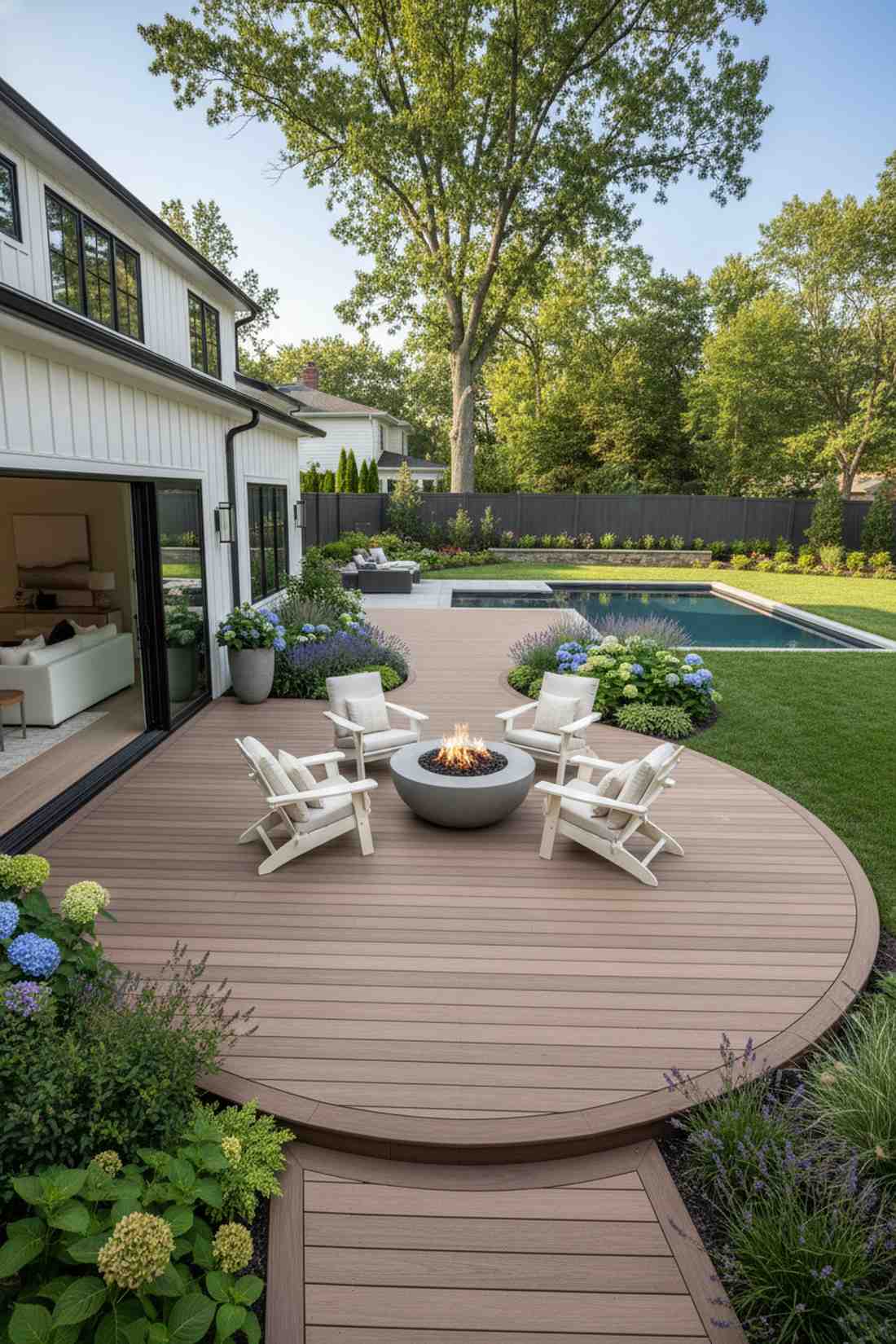 curved edge composite deck