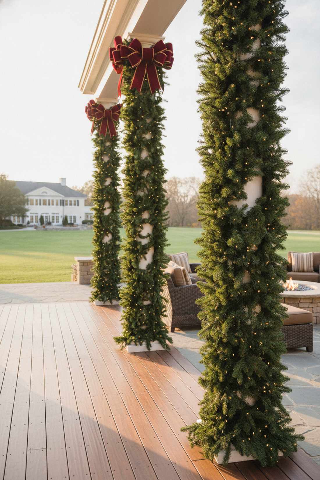 evergreen garland wrapping