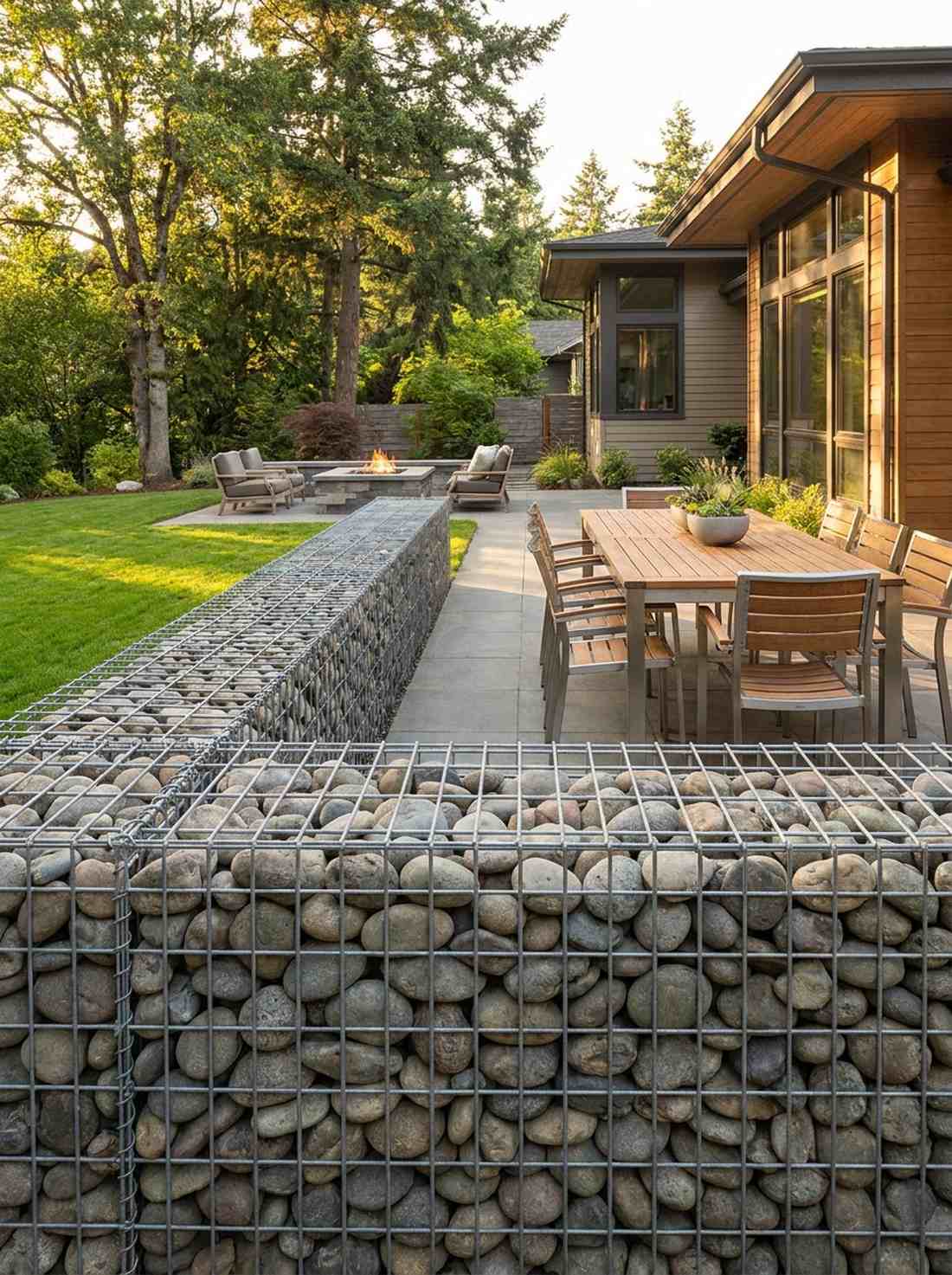 gabion basket stone wall