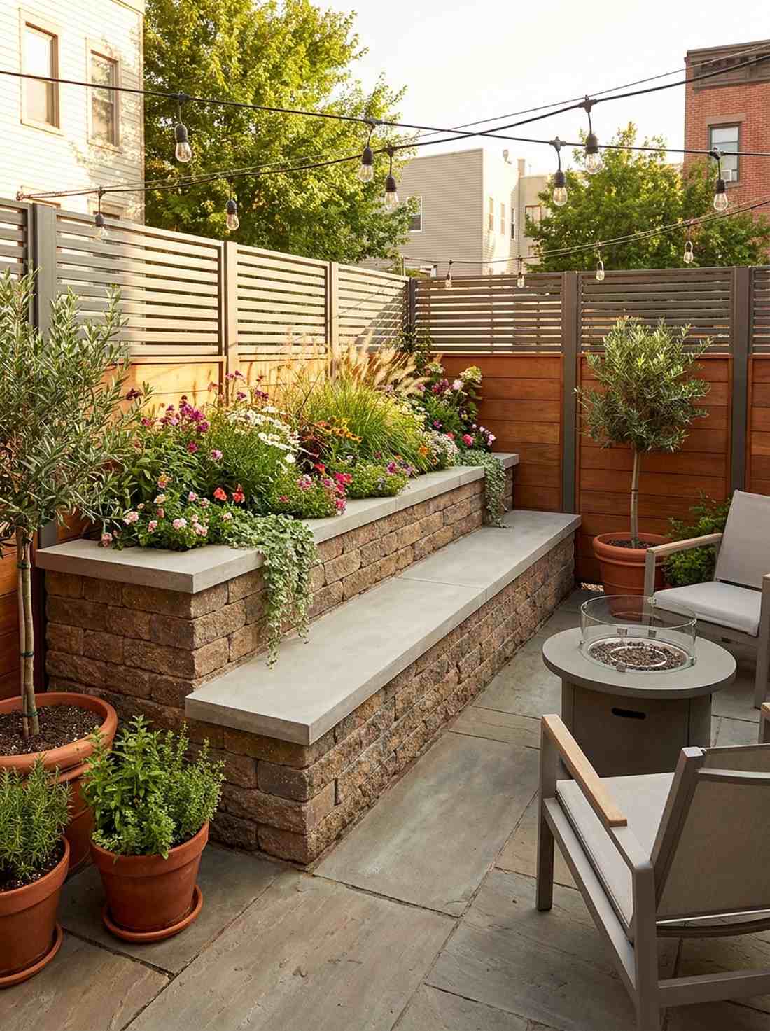 integrated planter bench combo