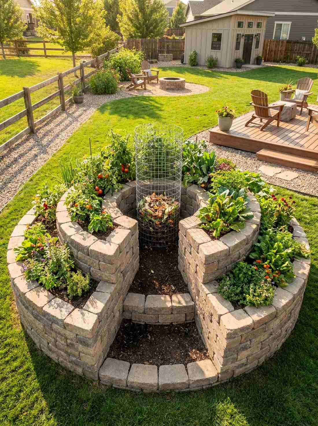 keyhole access terraced beds