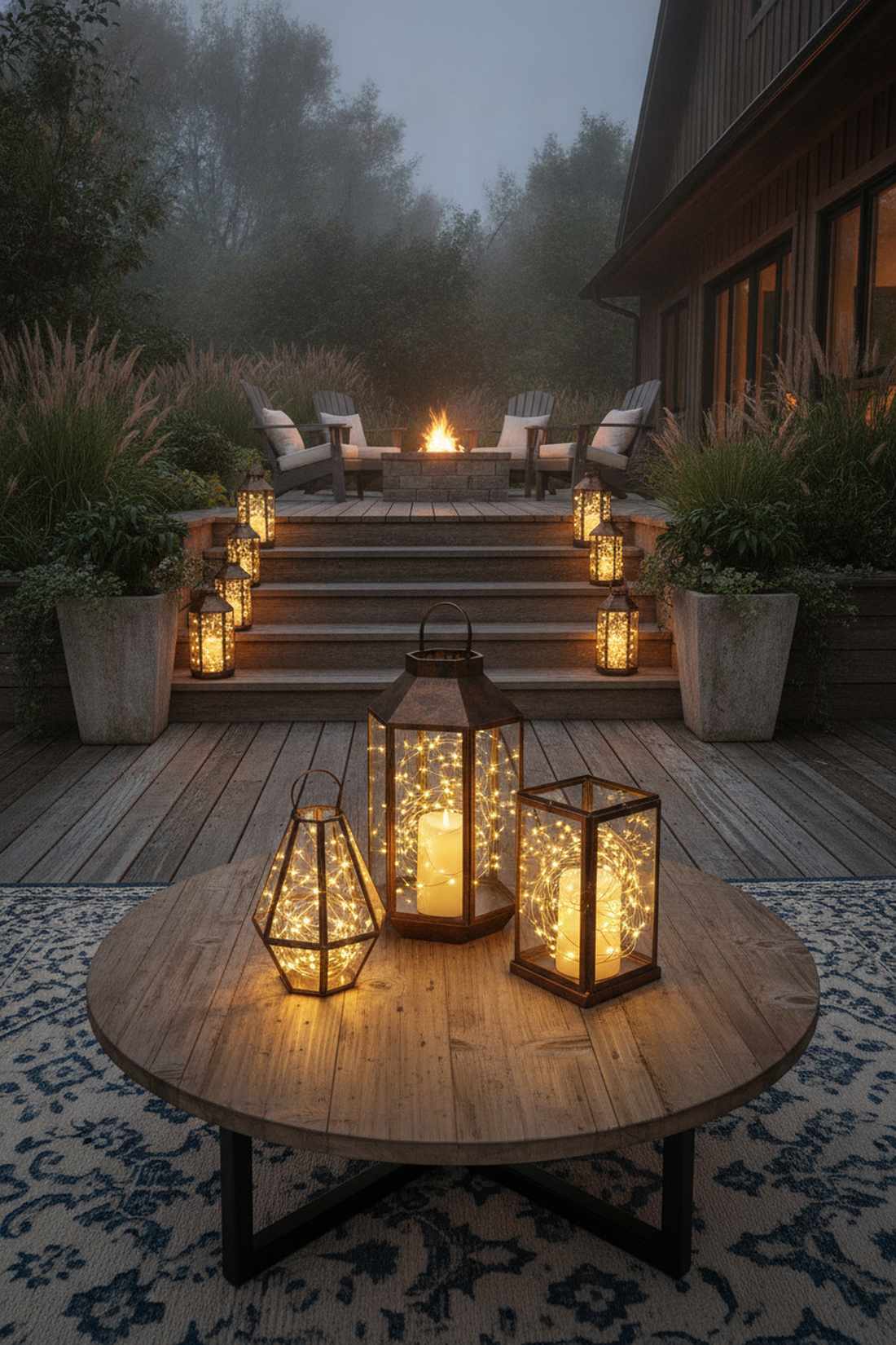 lantern fairy light clusters