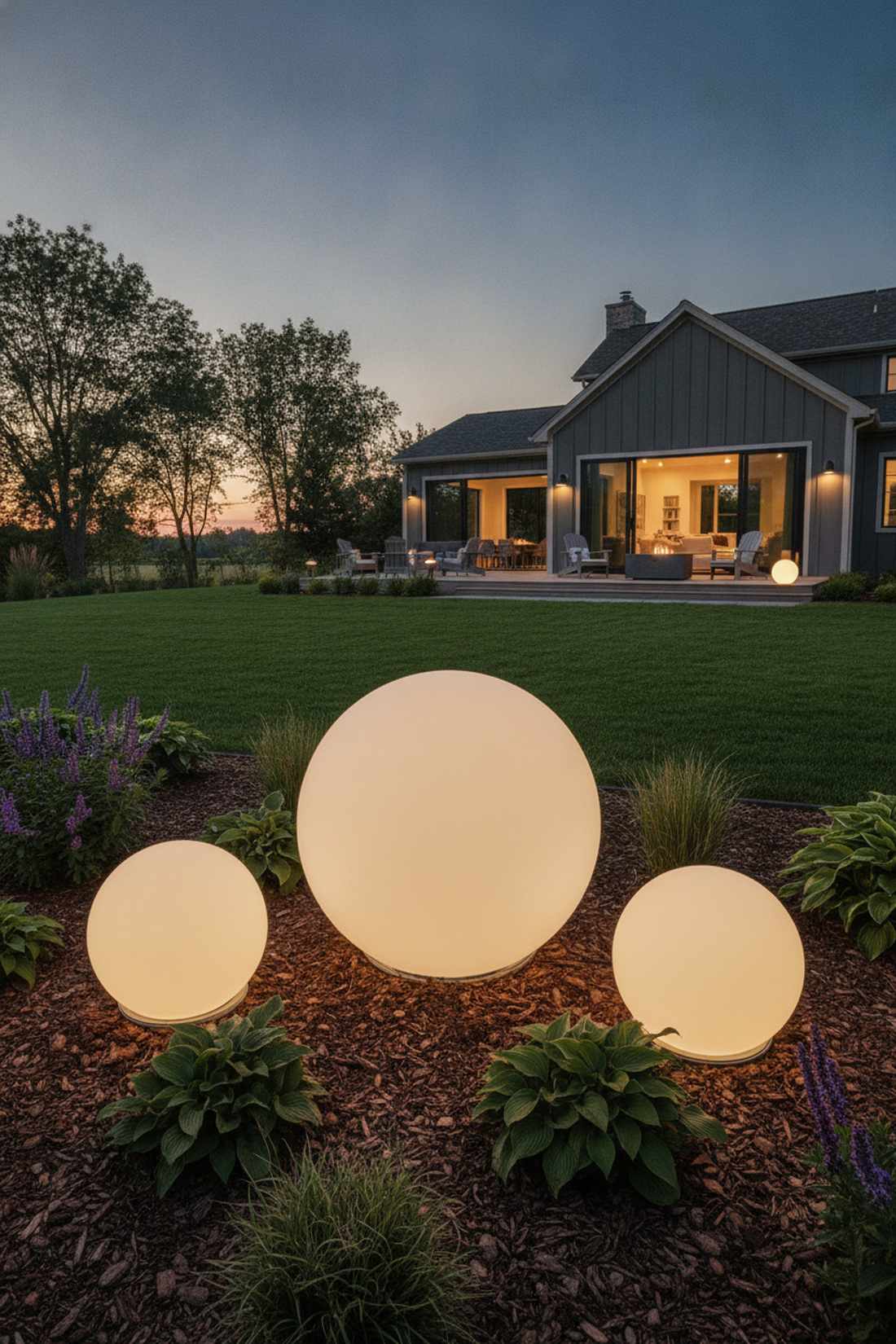 led garden orb lights