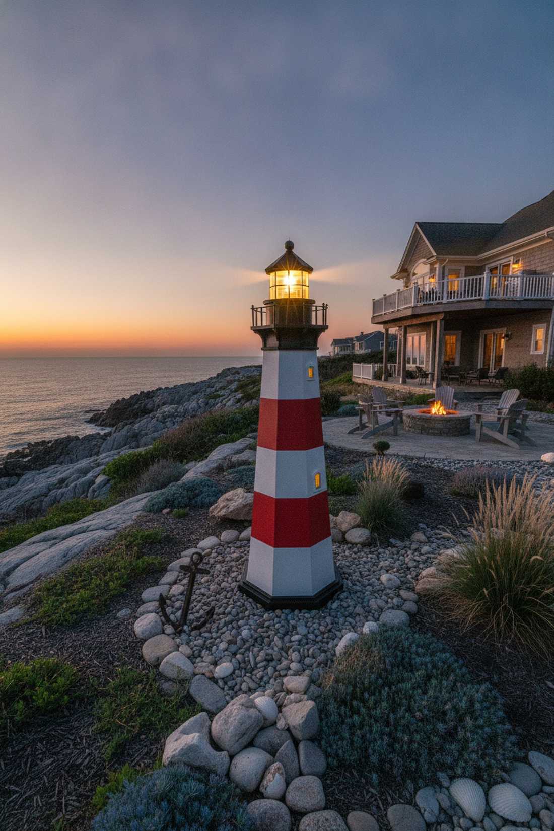 lighthouse beacon garden sculptures