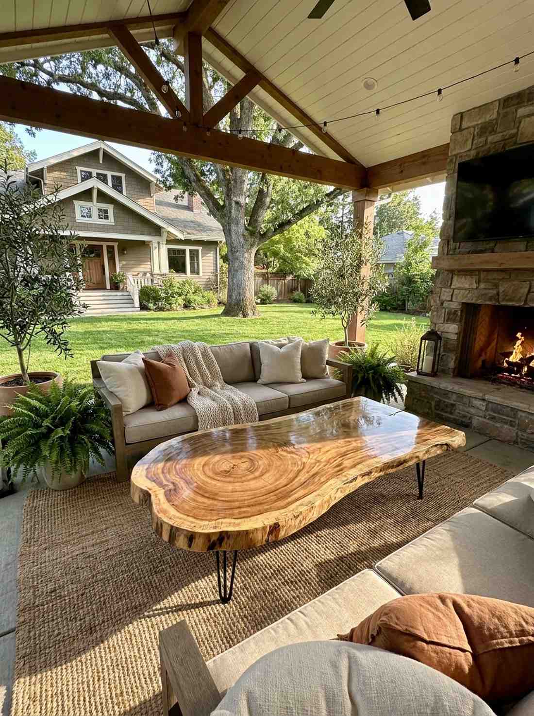 live edge wood coffee table