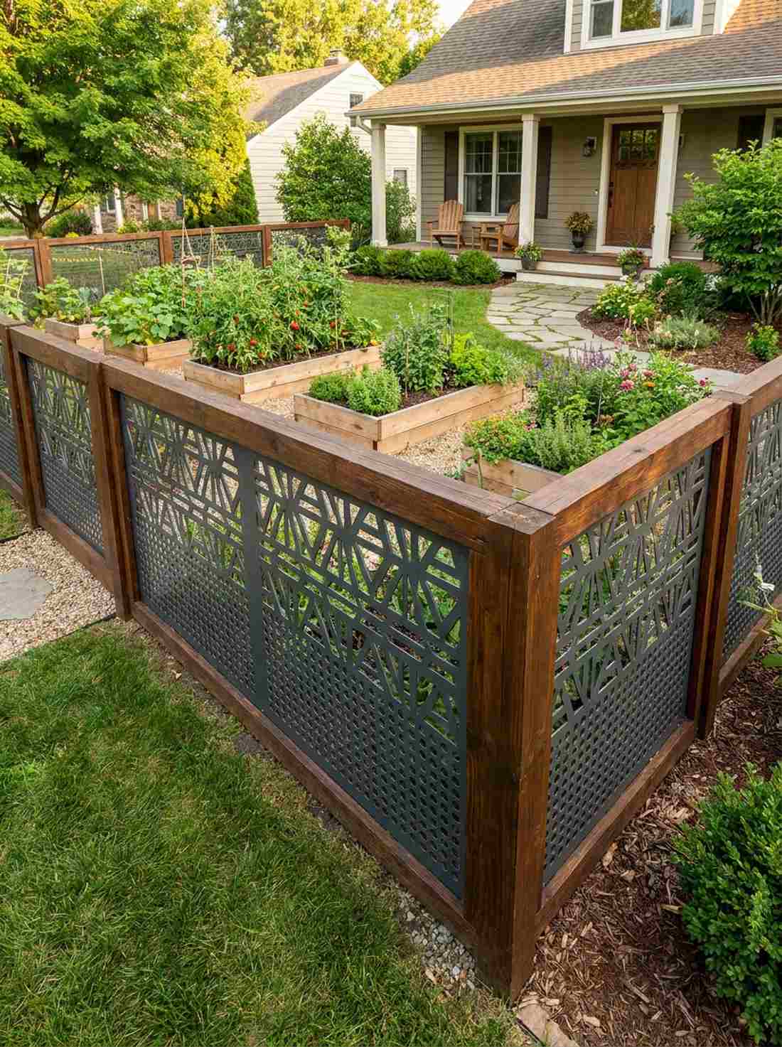 metal lattice wood frame hybrid
