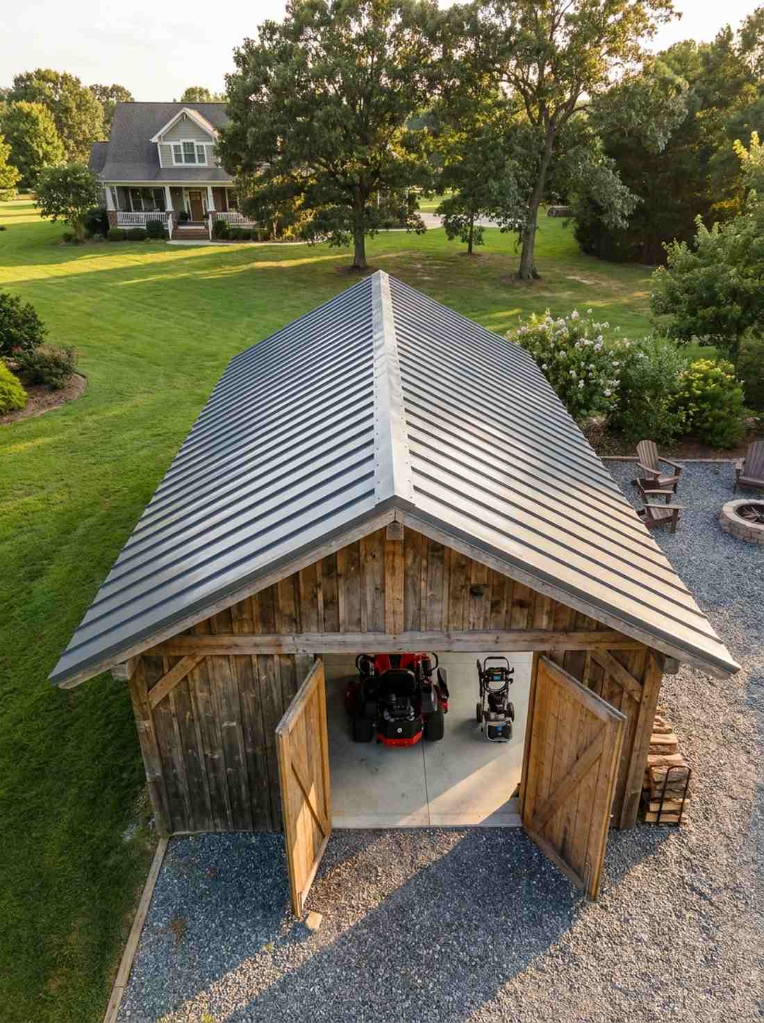 metal roof equipment barn