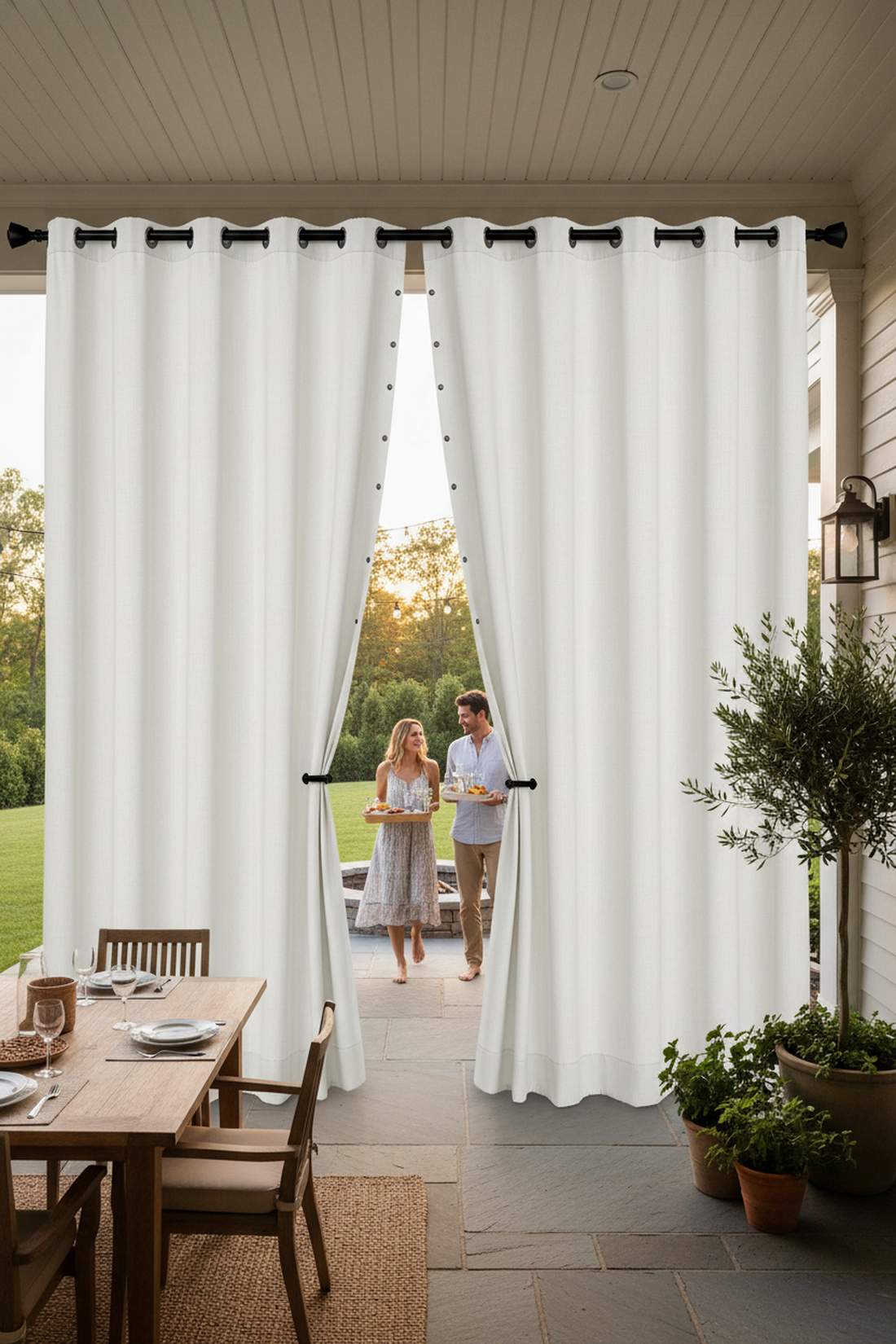 outdoor curtains with magnetic closures