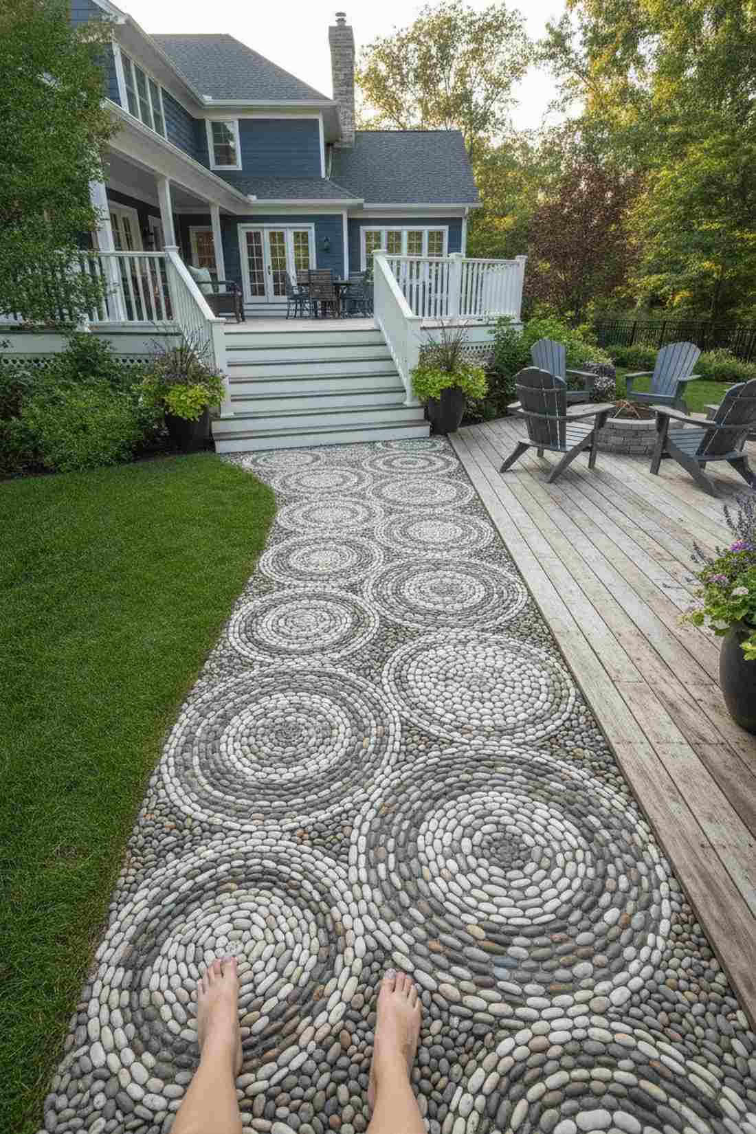 pebble mosaic stepping stones