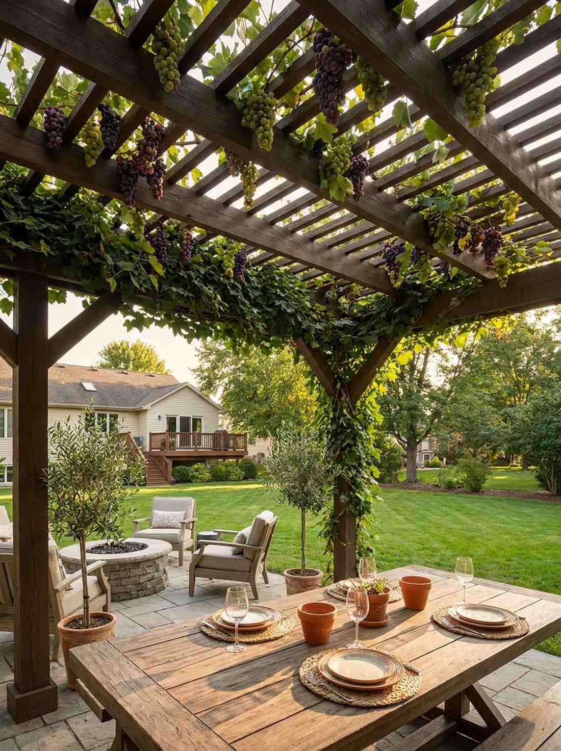 pergola style trellis roof