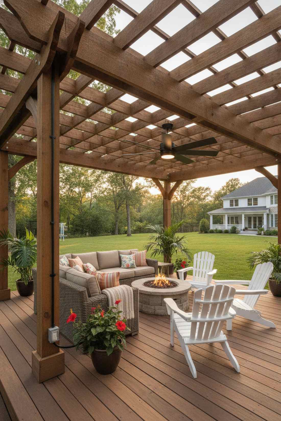 pergola with ceiling fan