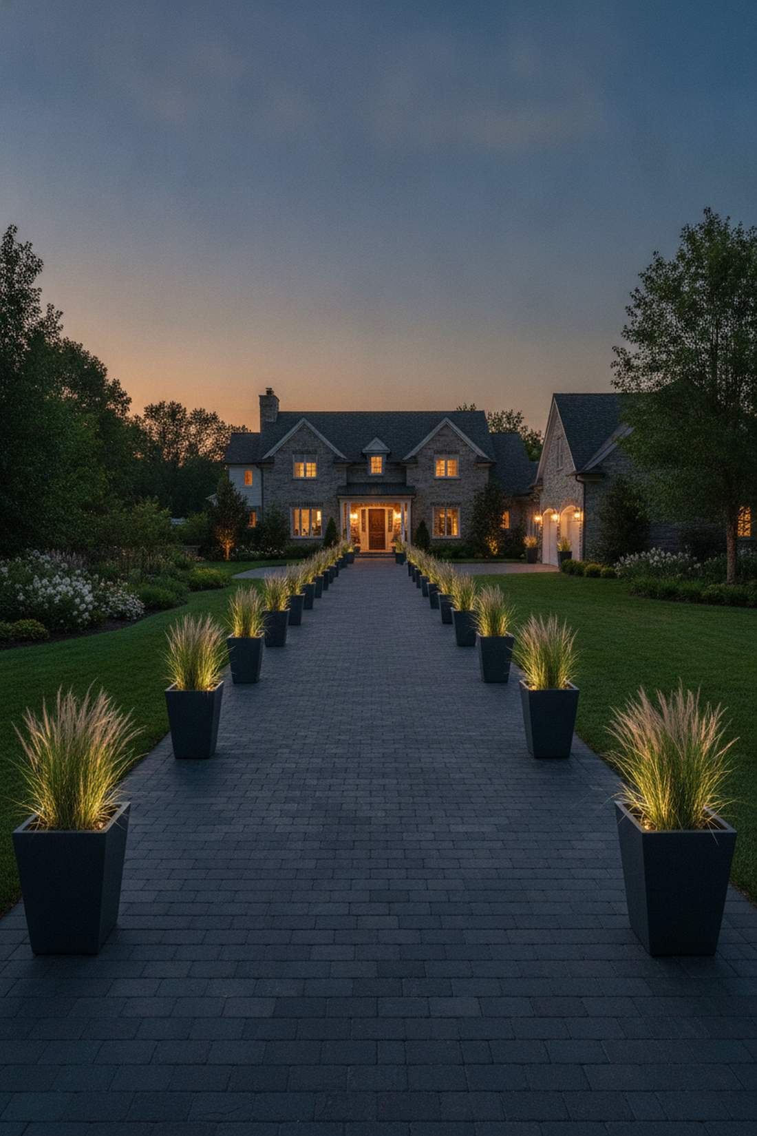 potted plant pathway guides