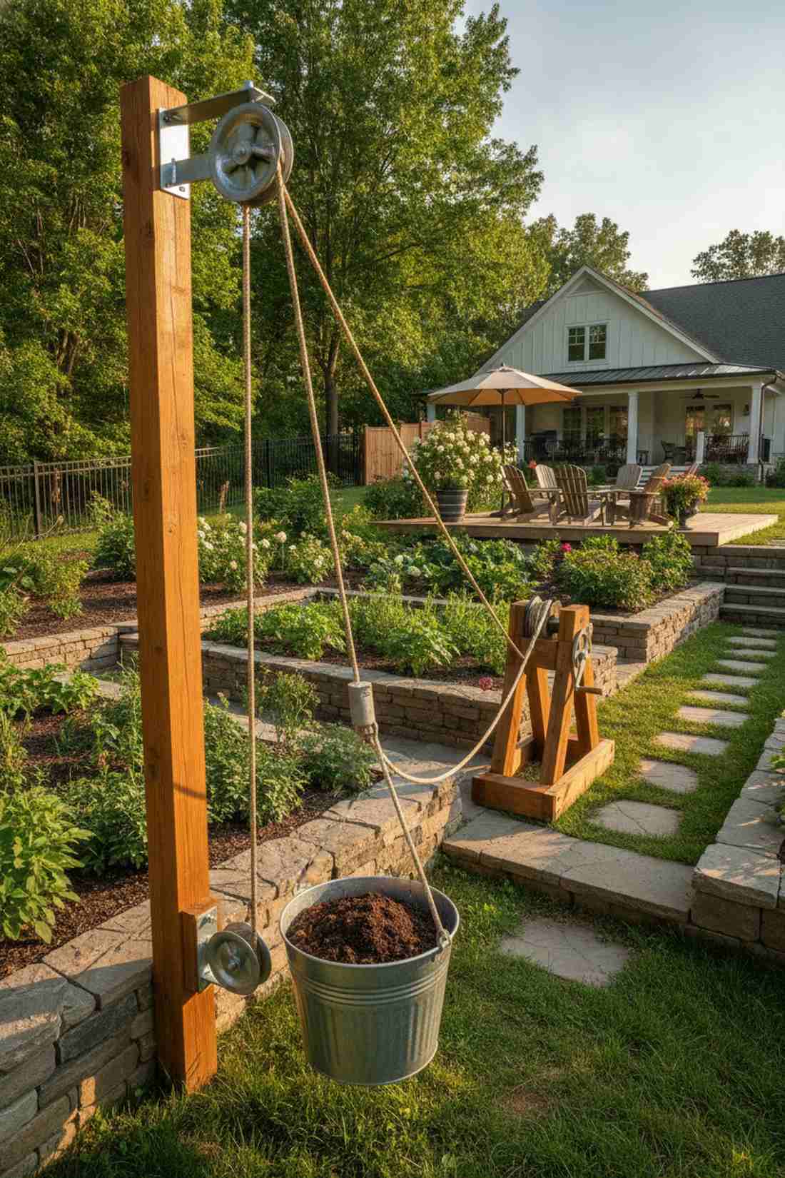 pulley bucket irrigation systems