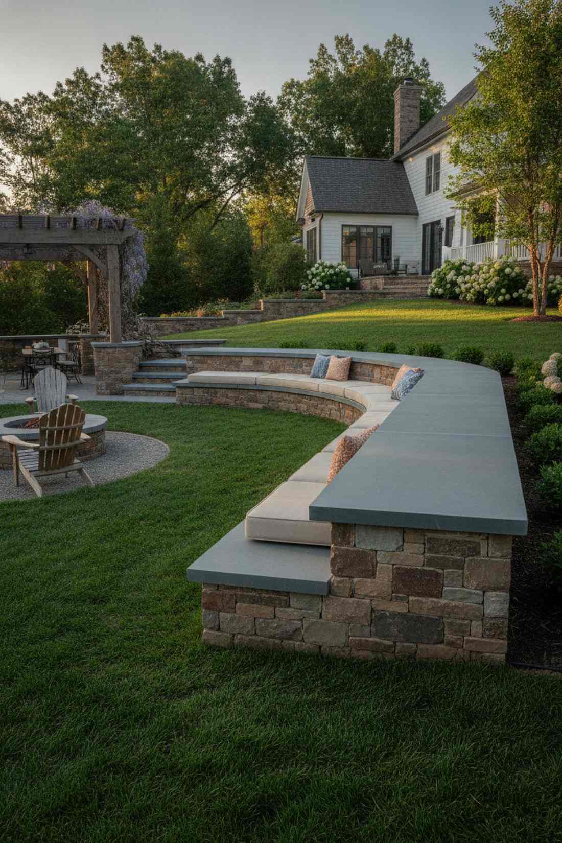 retaining wall cap seating ledge