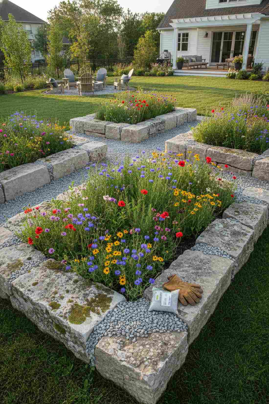 rough hewn limestone country beds