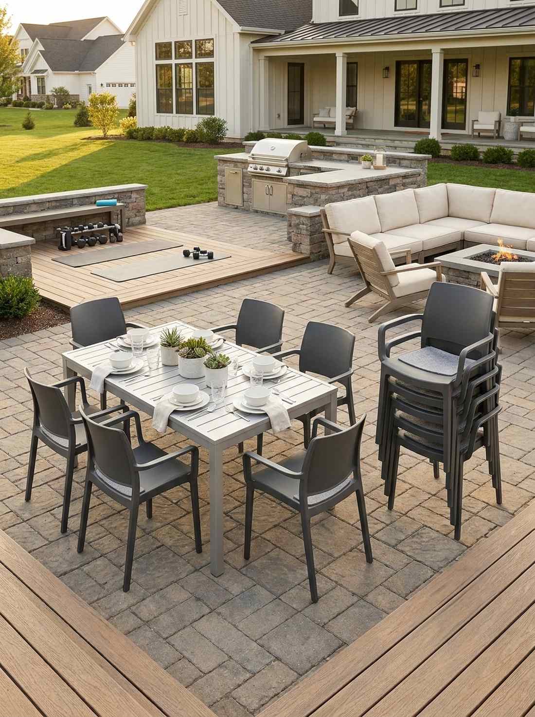 stackable armchairs for multi use patios