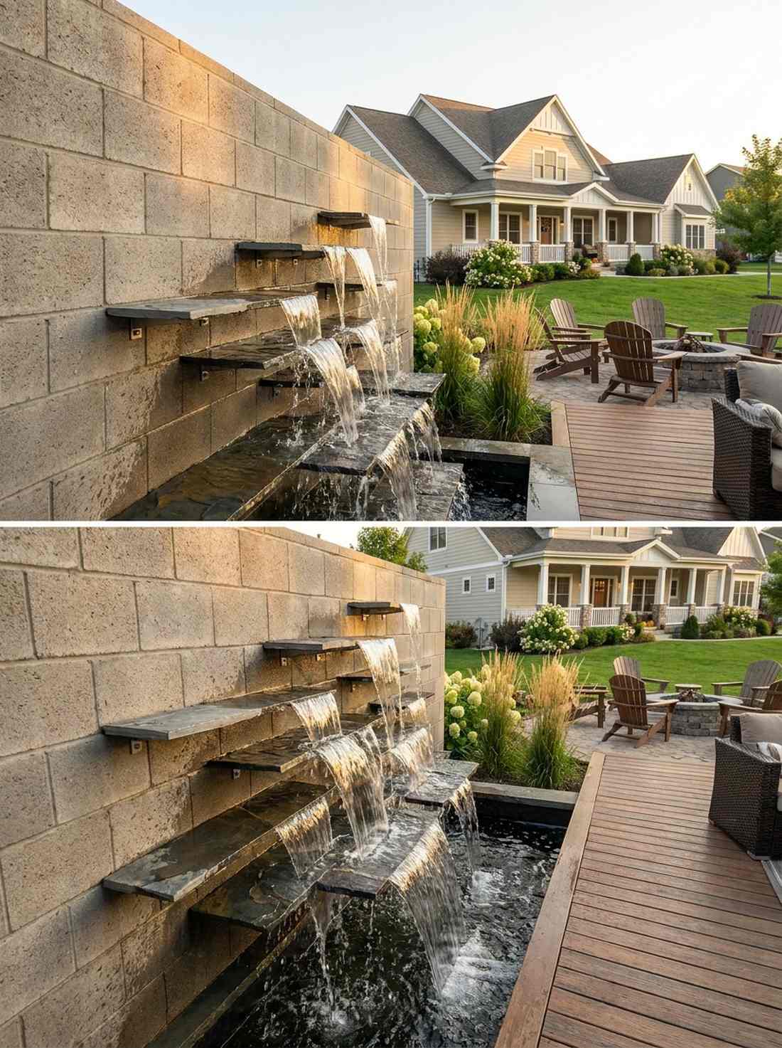 stacked slate spillway