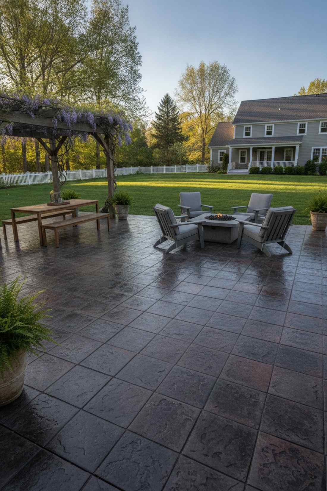 stamped concrete with stone pattern