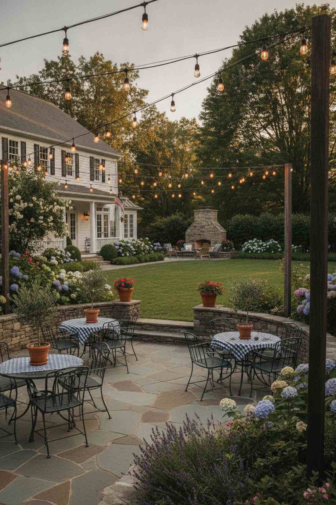 string lights overhead canopy