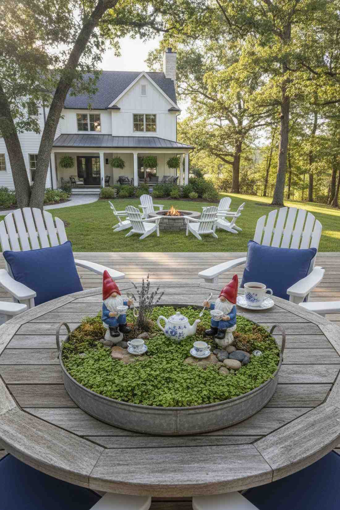 tea party tabletop gnome scene