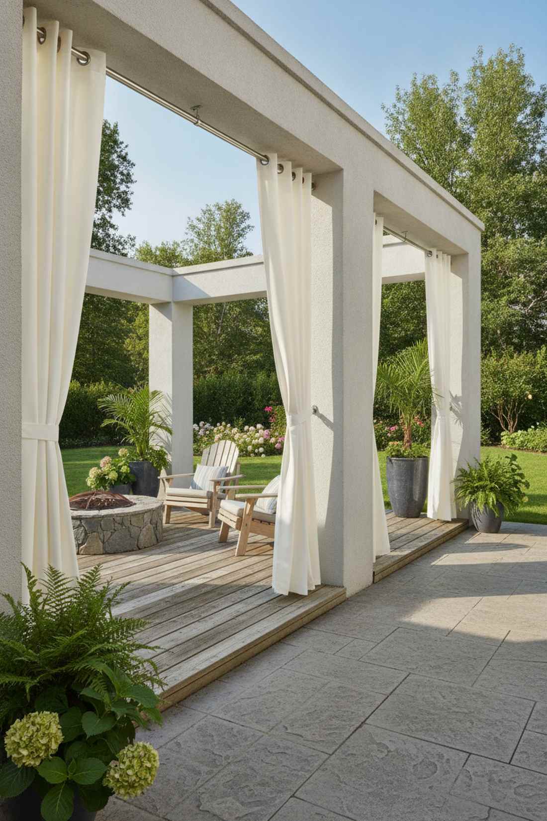 tension rod outdoor curtains